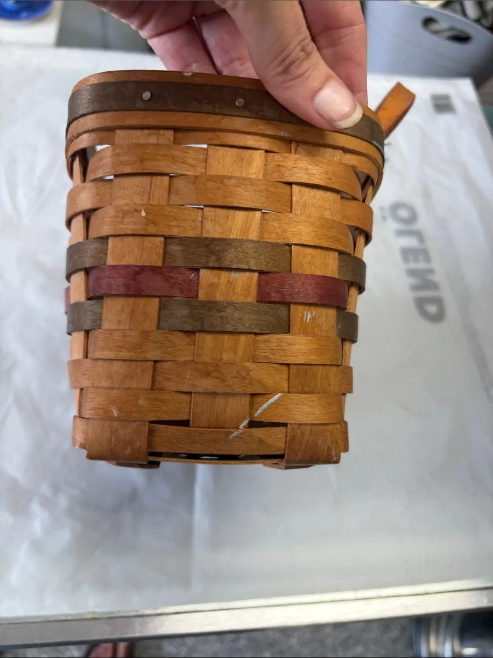 The Bradford Exchange Tan Basket with Brown and Red Accents